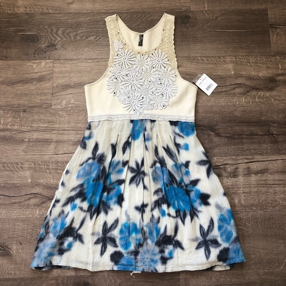Anthropologie Dresses & Skirts - Free People Tan Floral A Line Dress Tie Dye Skirt